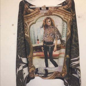 Blush long sleeve float crop top